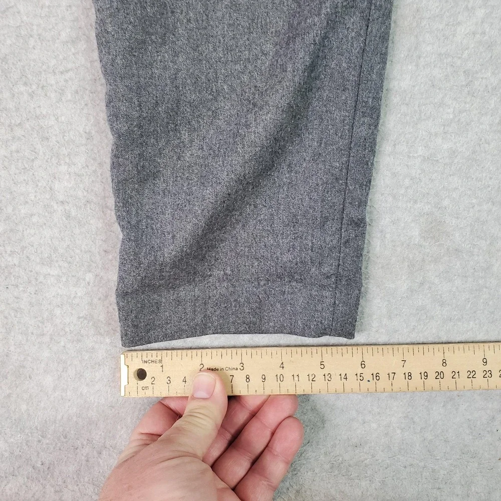Banana Republic Wool Pants Mens Small Gray Flannel Tapered Fit Drawstring